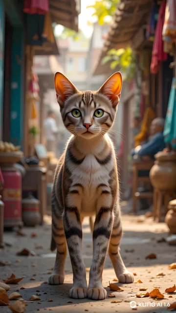 Inale Cat Indian Cat Charming Feline In Vibrant Indian Setting | AI Video